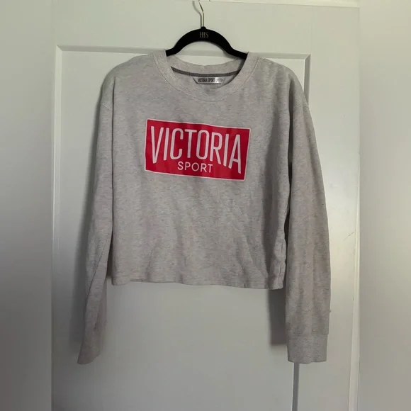 Victoria's Secret Gray Sweatshirt with Red Logo - Picture 1 of 3